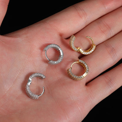 Micro-inlay zircon diamond earrings (2pairs)