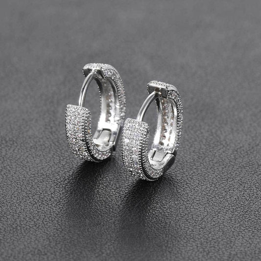 Micro-inlay zircon diamond earrings (2pairs)