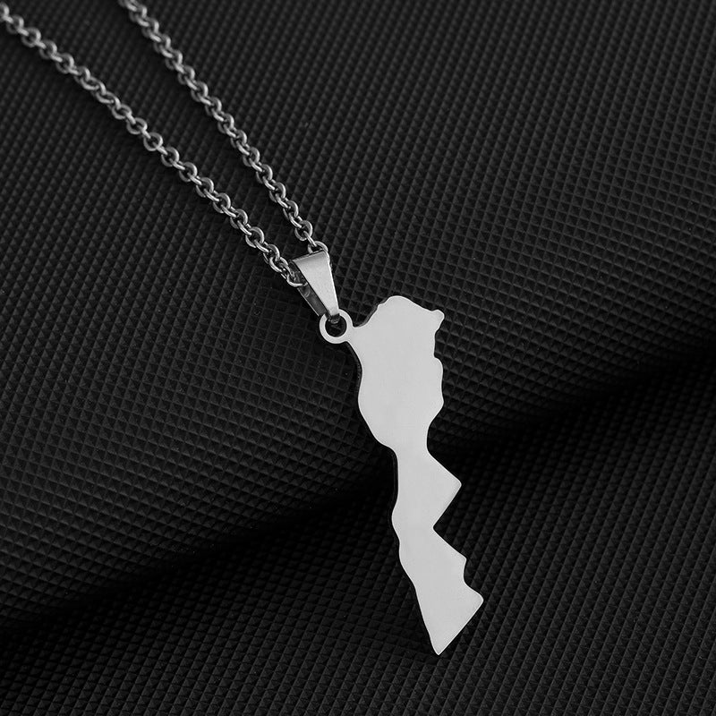 Morocco map necklace