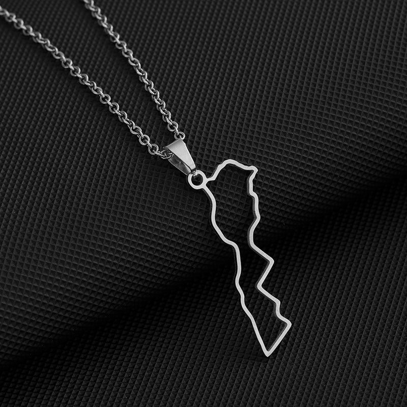 Morocco map necklace