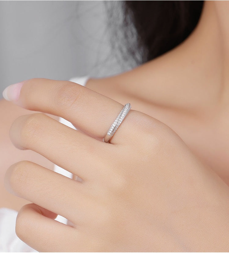 Silver diamond ring for women/men