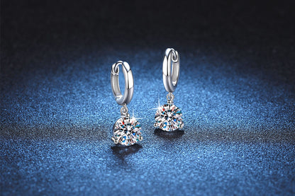 S925 Sterling Silver Earrings Moissanite (1paar)