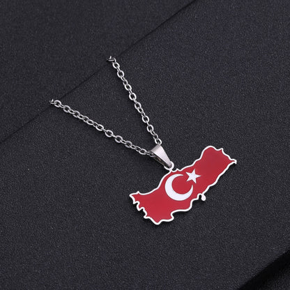 Türkiye map pendant necklace