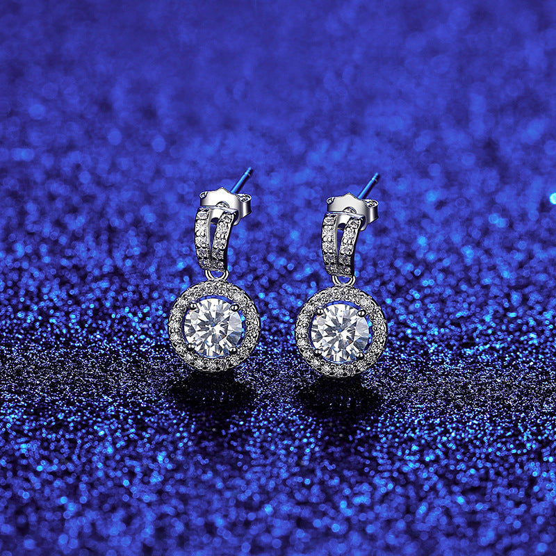 Moissanite Earrings Silver Stud Earrings (1paar)