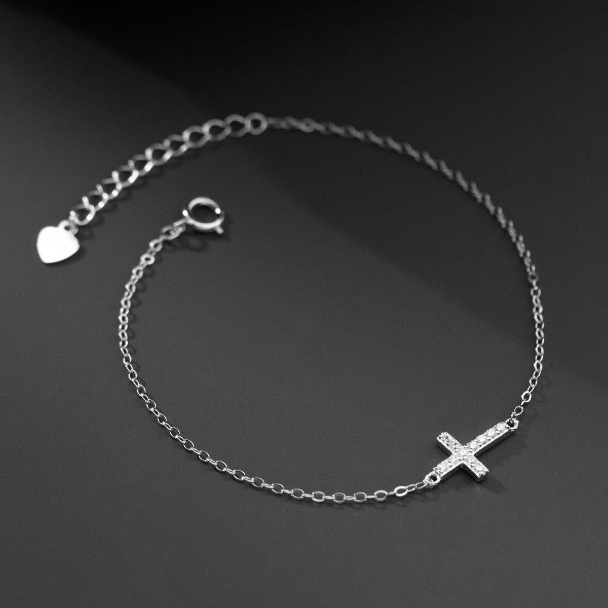 Bracelet croix femme/homme (15+3cm)