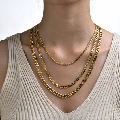 Cuban Link Chain Women/Men Gold Necklace