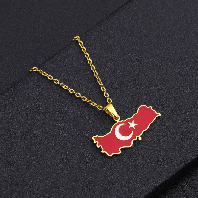 Türkiye map pendant necklace