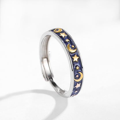 Sun Moon Galaxy Sterling Ring
