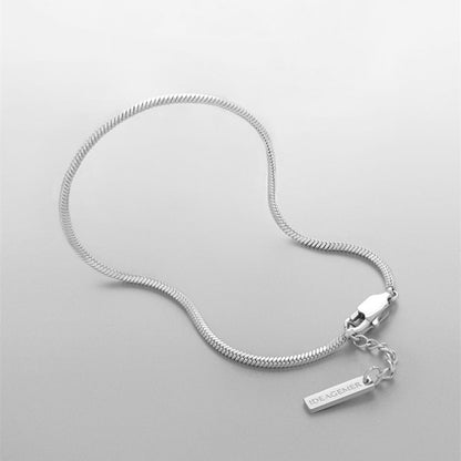 Silver snake bone bracelet