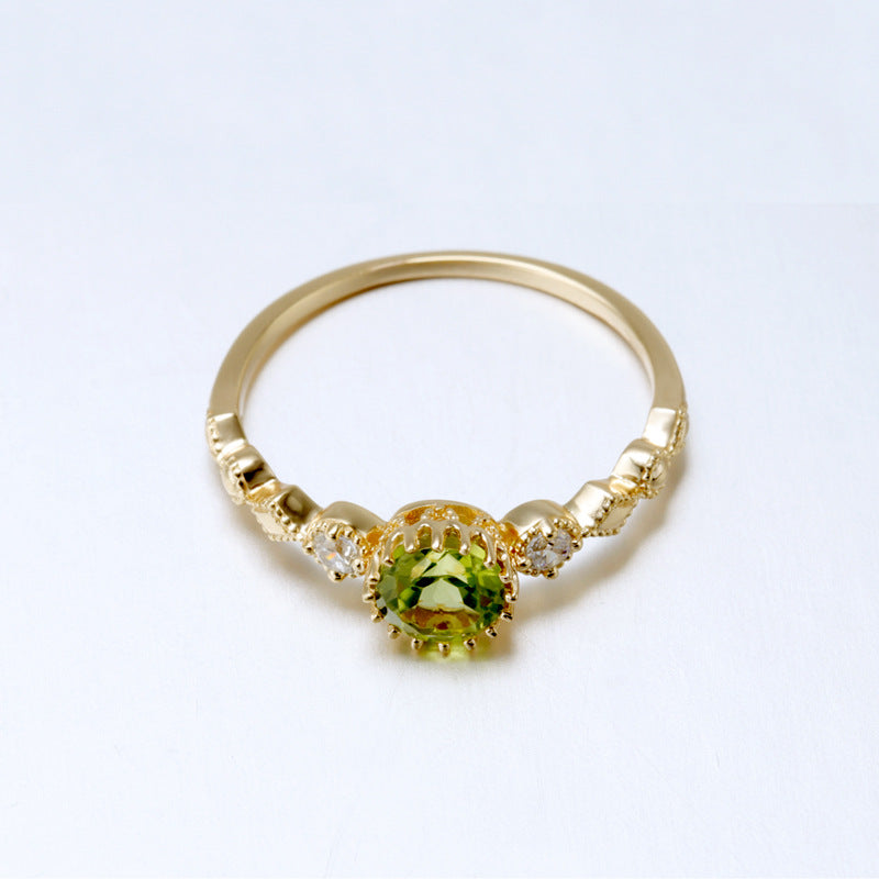 Lace Green Peridot Ring