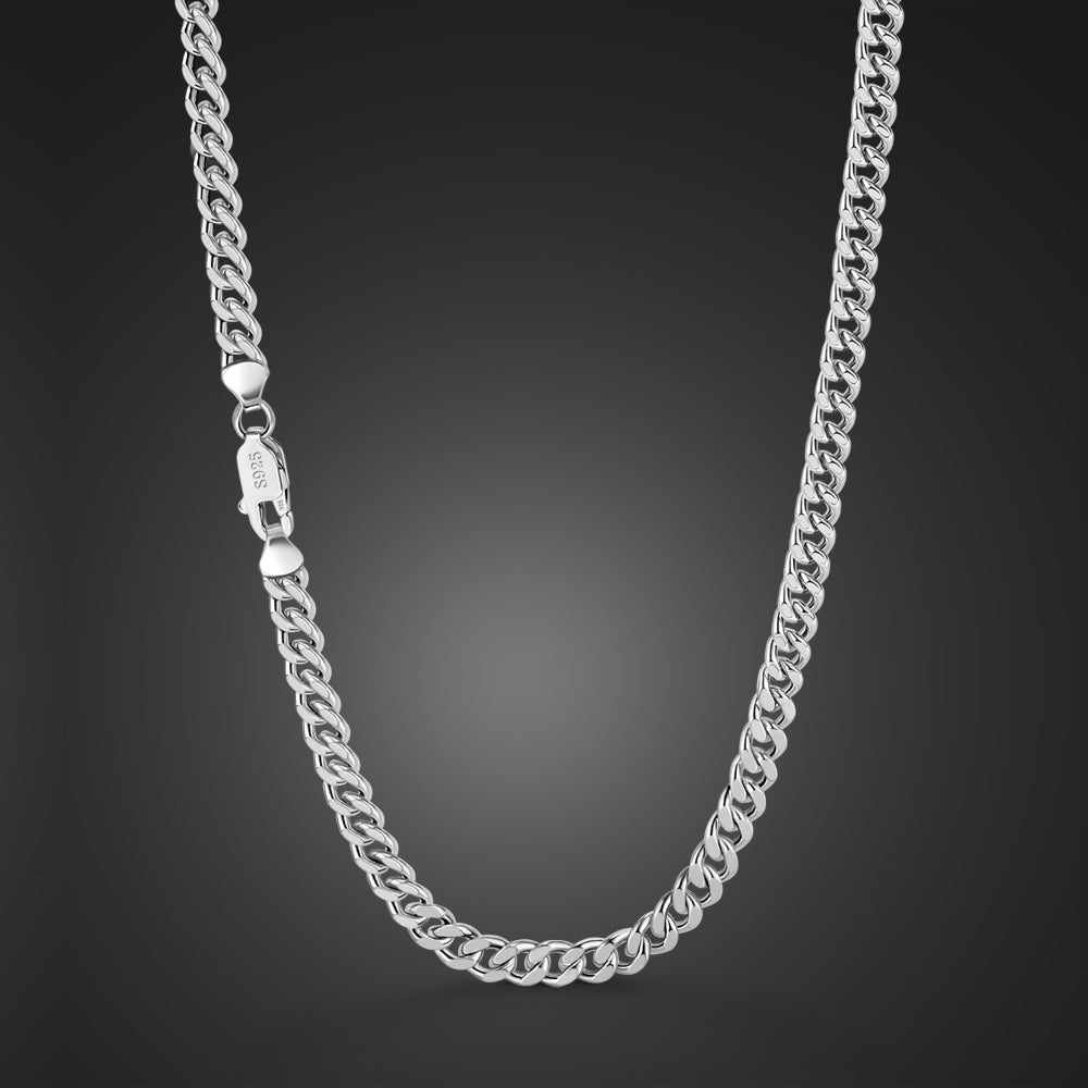 S925 Sterling Silber Kubanische Halskette
